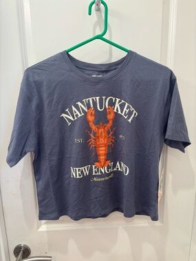 NWT Organic Collective Nantucket New England Lobster Graphic Tee - L